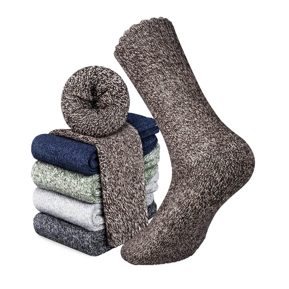 5 Pairs Men’s Merino Wool Thermal Socks – Warm Winter Outdoor Wool Socks – image 2