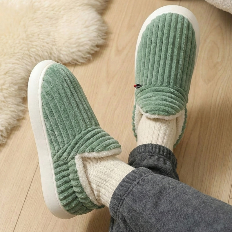 Unisex Corduroy Slipper Boots – Fleece Lined, Arch Support Footbed, Non-Slip Thick Sole – image 2