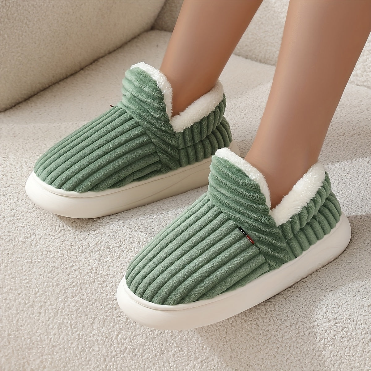 Cozy Velvet Winter Slippers with Thick Non-Slip Sole for Women & Men