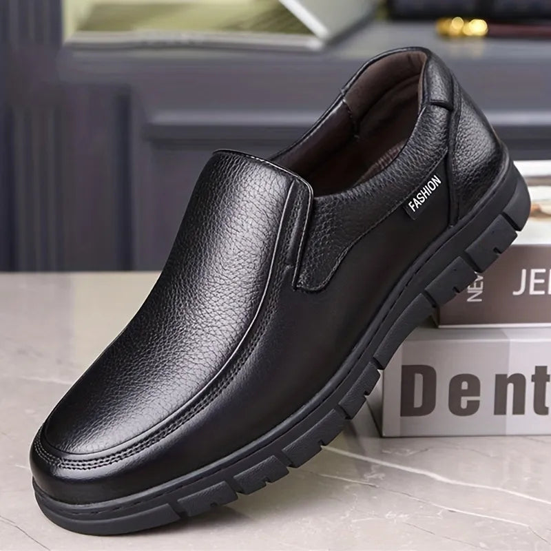 Men's leather soft sole non-slip arch support loafers – image 2