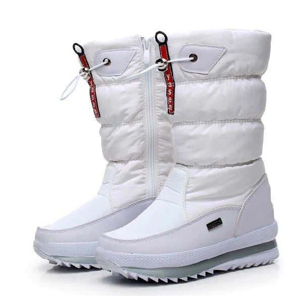 Women's Fur Lined Leather Snow Boots – Warm, Waterproof, Non-Slip Rubber Sole, Round Toe – image 2