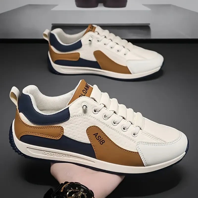 Men's Lace-Up Casual Trainers – Flexible Sole, Arch Support, Non-Slip EVA and Rubber