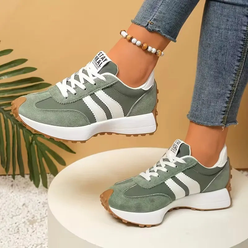 Women's Lightweight Sport Trainers – Lace-Up, Cushioned Contoured Insole, Wide Toe Box