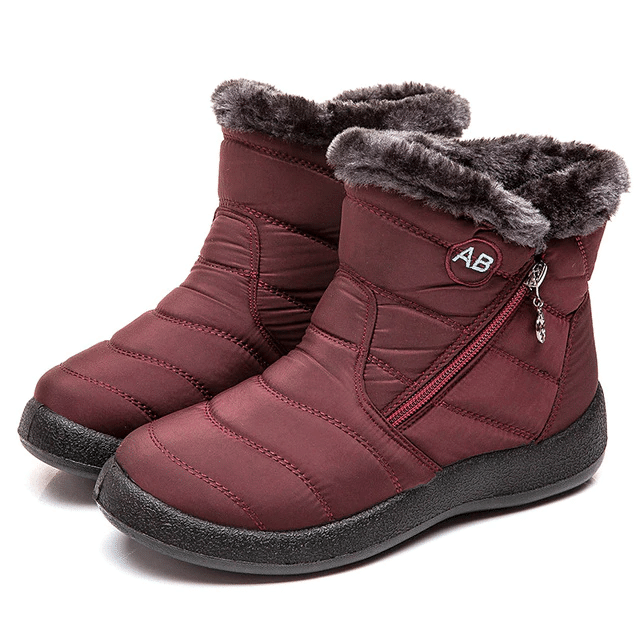 Women's Fur Lined Waterproof Snow Boots – Lightweight, Full-Length Arch Support Insole, Wide Round Toe