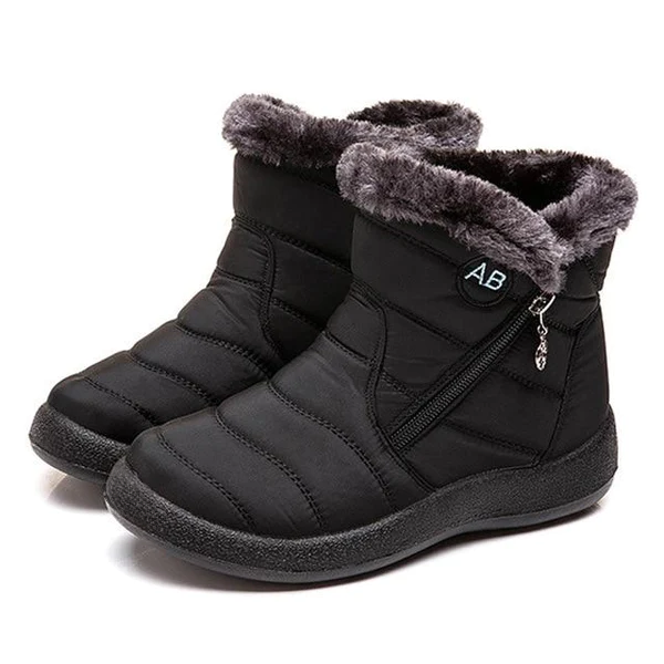 Women's Water-Resistant Winter Snow Boots – Faux Fur and Wool Blend Lining, Side Zip, Non-Slip Sole
