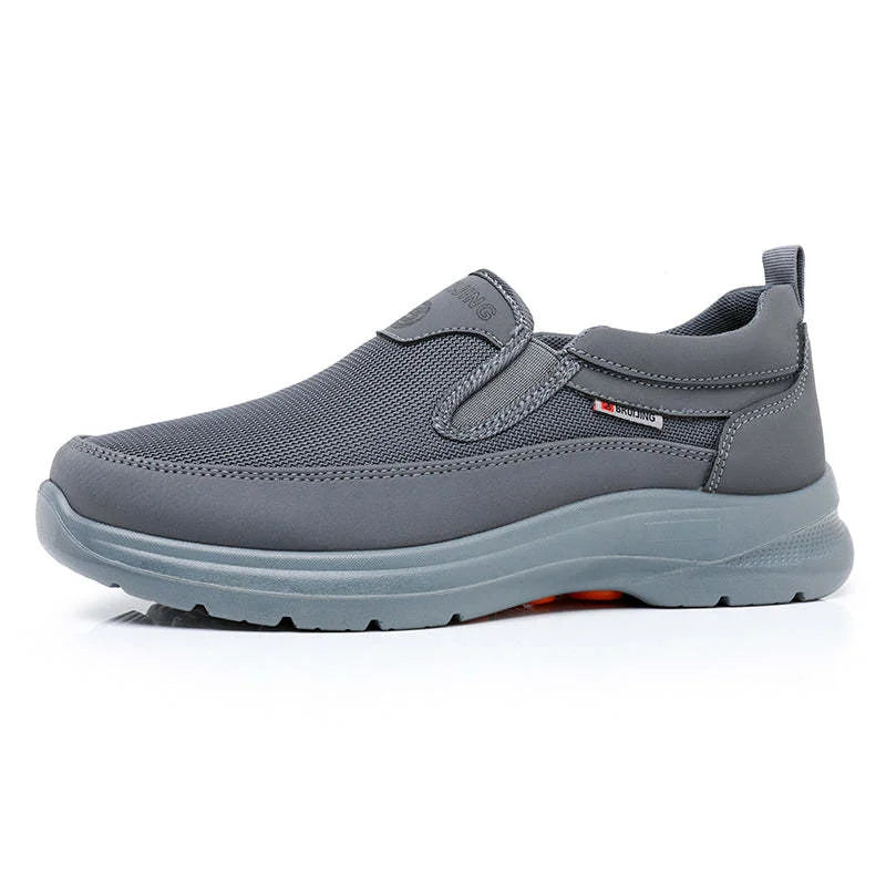 Men's Breathable Mesh Slip-On Trainers – Wide Fit, Stretch Collar, Cushioned EVA Sole