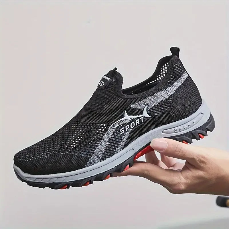 Men's Breathable Mesh Slip-On Trainers – Arch Support, Lightweight, Non-Slip Rubber Sole