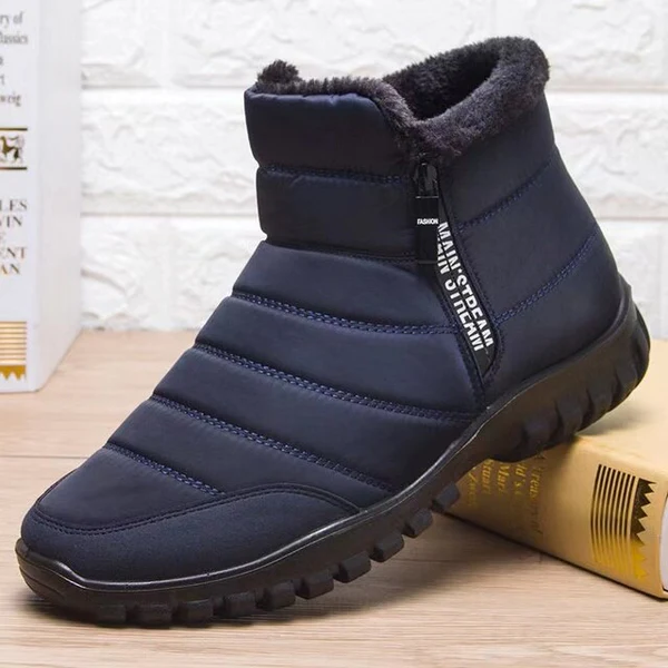 Men's Waterproof Warm Cotton Zipper Snow Ankle Boots – image 2