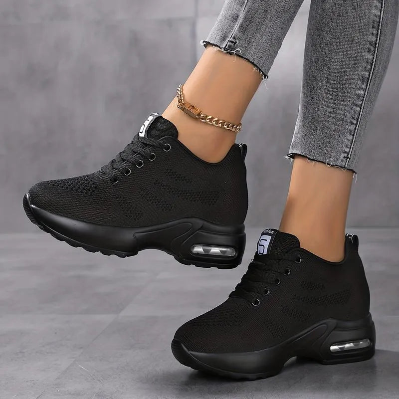 Women's Fleece Lined Winter Trainers – Slip-On, Arch Support, Shock-Absorbing EVA, Non-Slip Sole