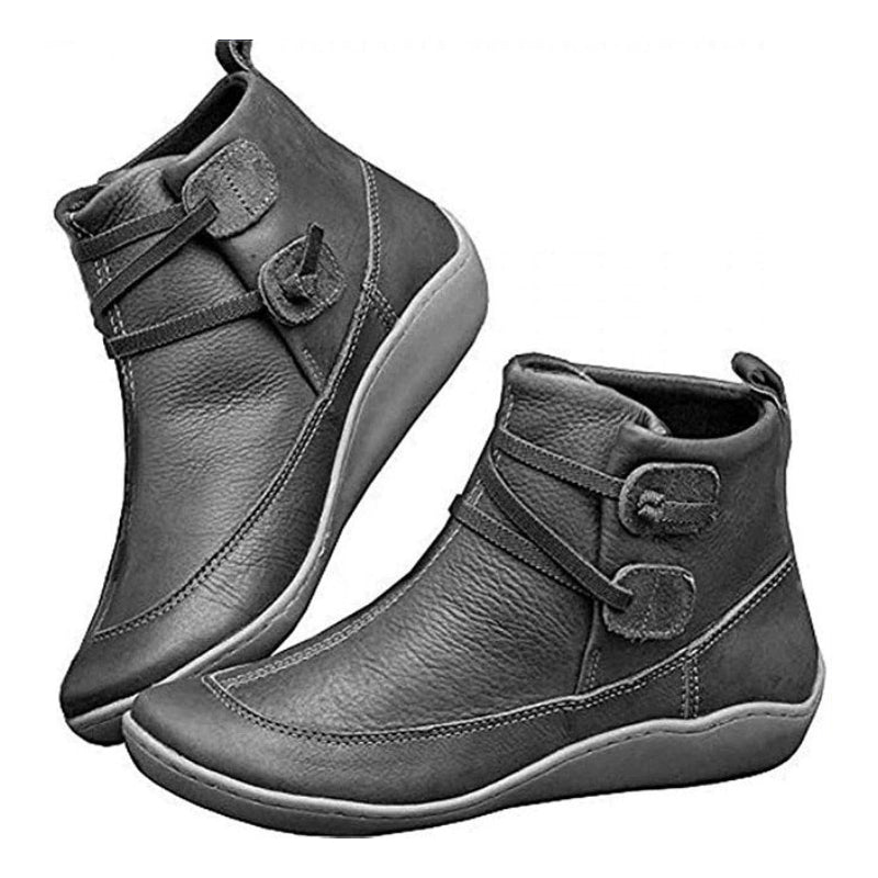 Women's Waterproof Snow Ankle Boots – Soft PU Leather, Full-Length Arch Support Insole, Round Toe – image 2
