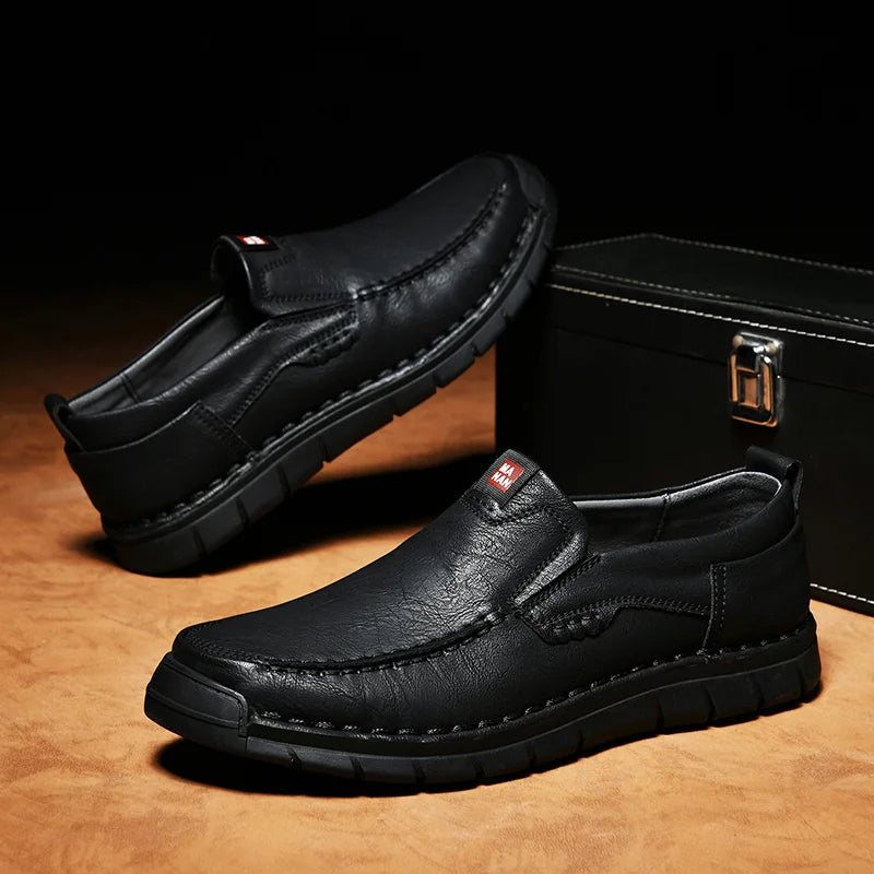 Men's Handmade Full-Grain Leather Loafers – Wide Toe Box, Arch Support, Rubber Sole – image 2
