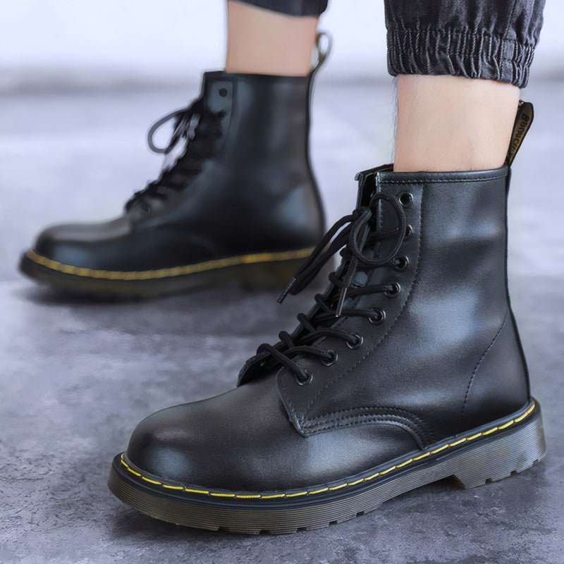 Unisex Waterproof Combat Boots – Wide Fit, Cushioned Arch Support Insole, Non-Slip Lug Sole