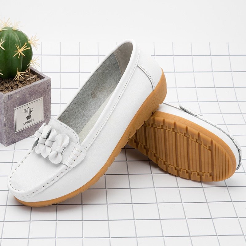 Women's Flower Detail Moccasins – Soft Slip-On Loafers, Arch Support Footbed, Flexible Sole – image 2