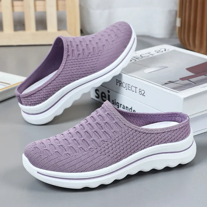 Women's Knit Mesh Slip-On Mules – Backless, Thick Foam Sole, Cushioned Footbed, Anti-Slip – image 2