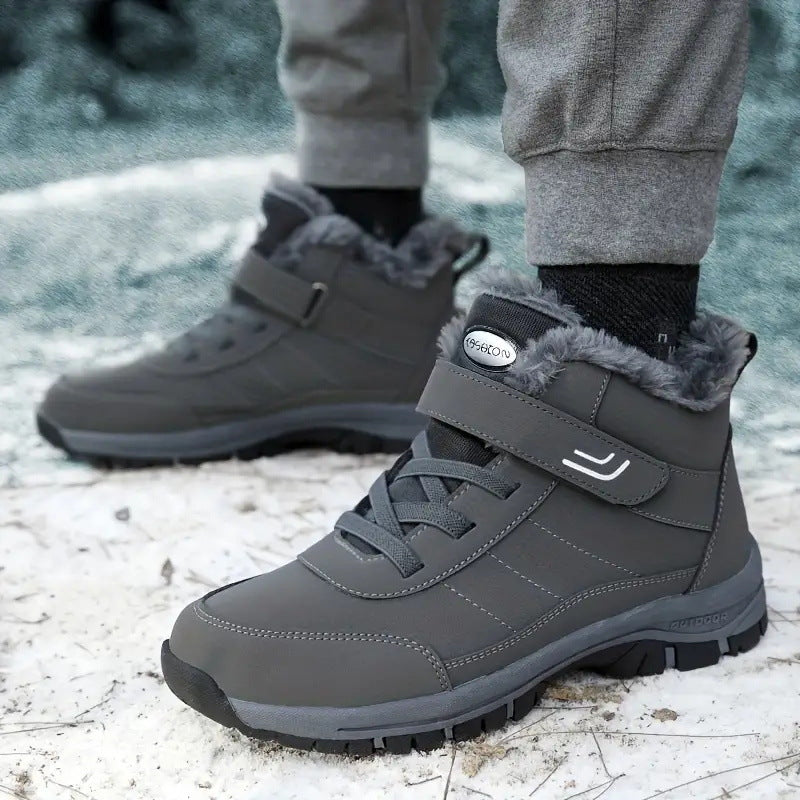 Unisex Waterproof Winter Boots – Fleece Lined, Laces and Touch-Fastening Strap, Non-Slip Sole – image 2