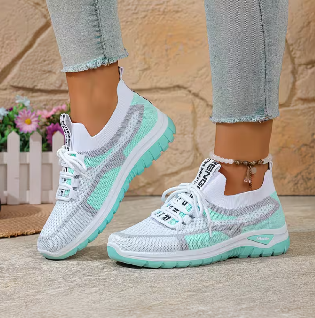 Women's Breathable Gradient Mesh Trainers – Cushioned Sole, Elastic Heel, Slip-Resistant – image 2