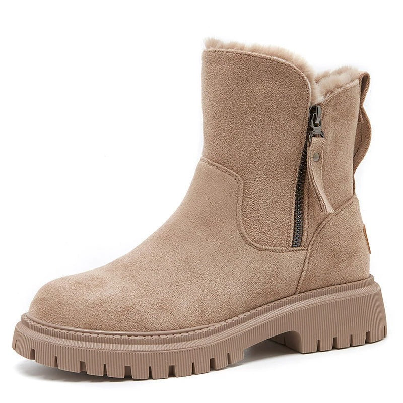 Women's Fur Lined Snow Ankle Boots – Warm, Full-Length Arch Support Insert, Anti-Slip Sole