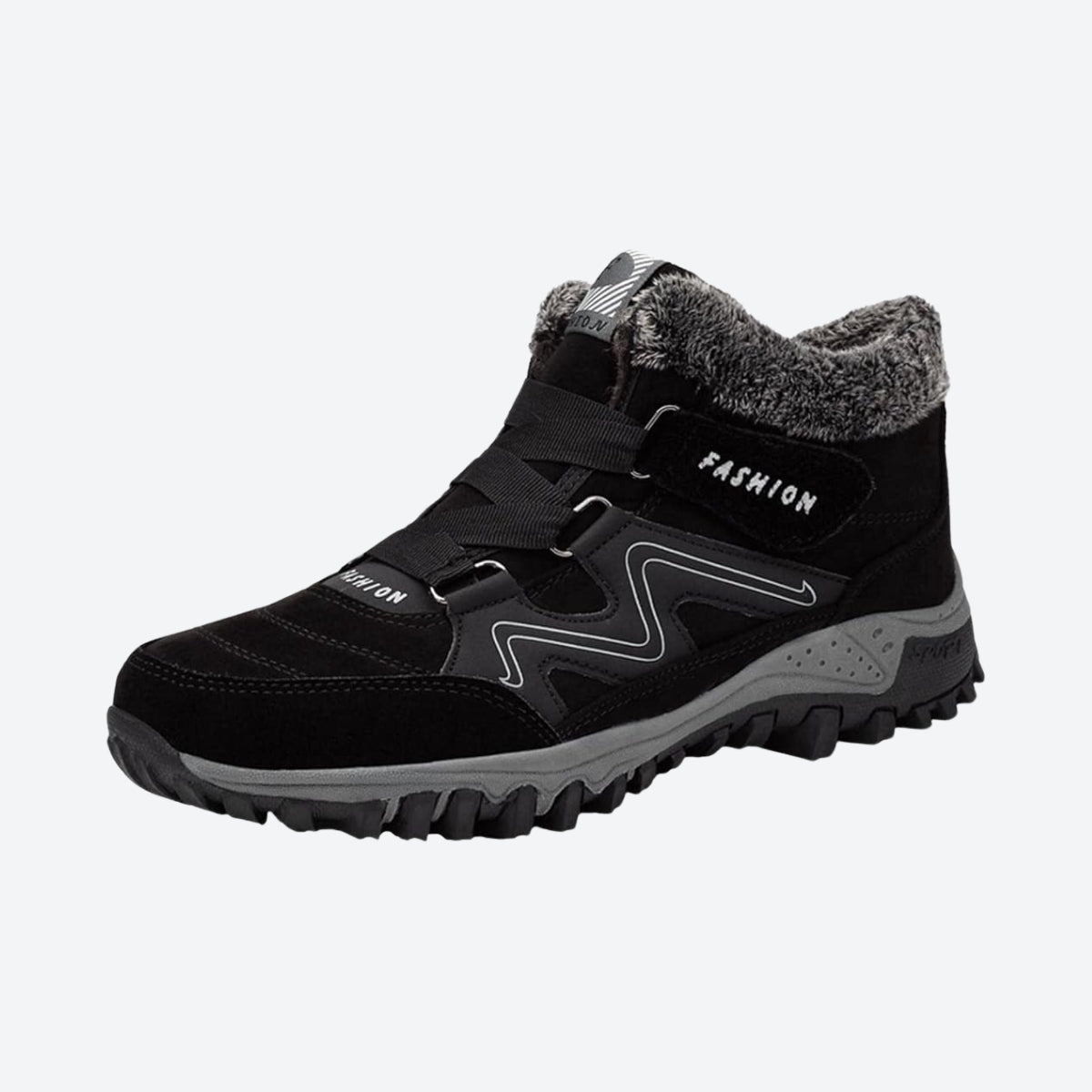 Alaskan Fur Lined Winter Hiking Boots – Touch-Fastening Strap, Grip Sole – image 2