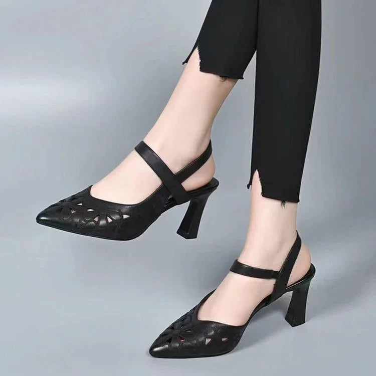 Women’s Soft-Leather Comfort Arch Support Heels – image 2