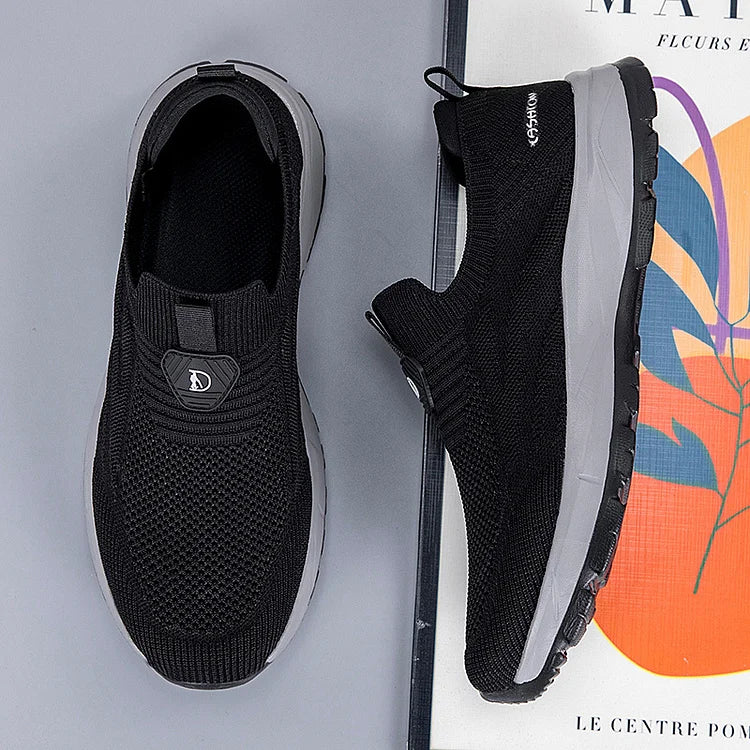 Men's Breathable Knit Slip-On Trainers – Wide Fit, Cushioned Insole, Anti-Slip Sole – image 2