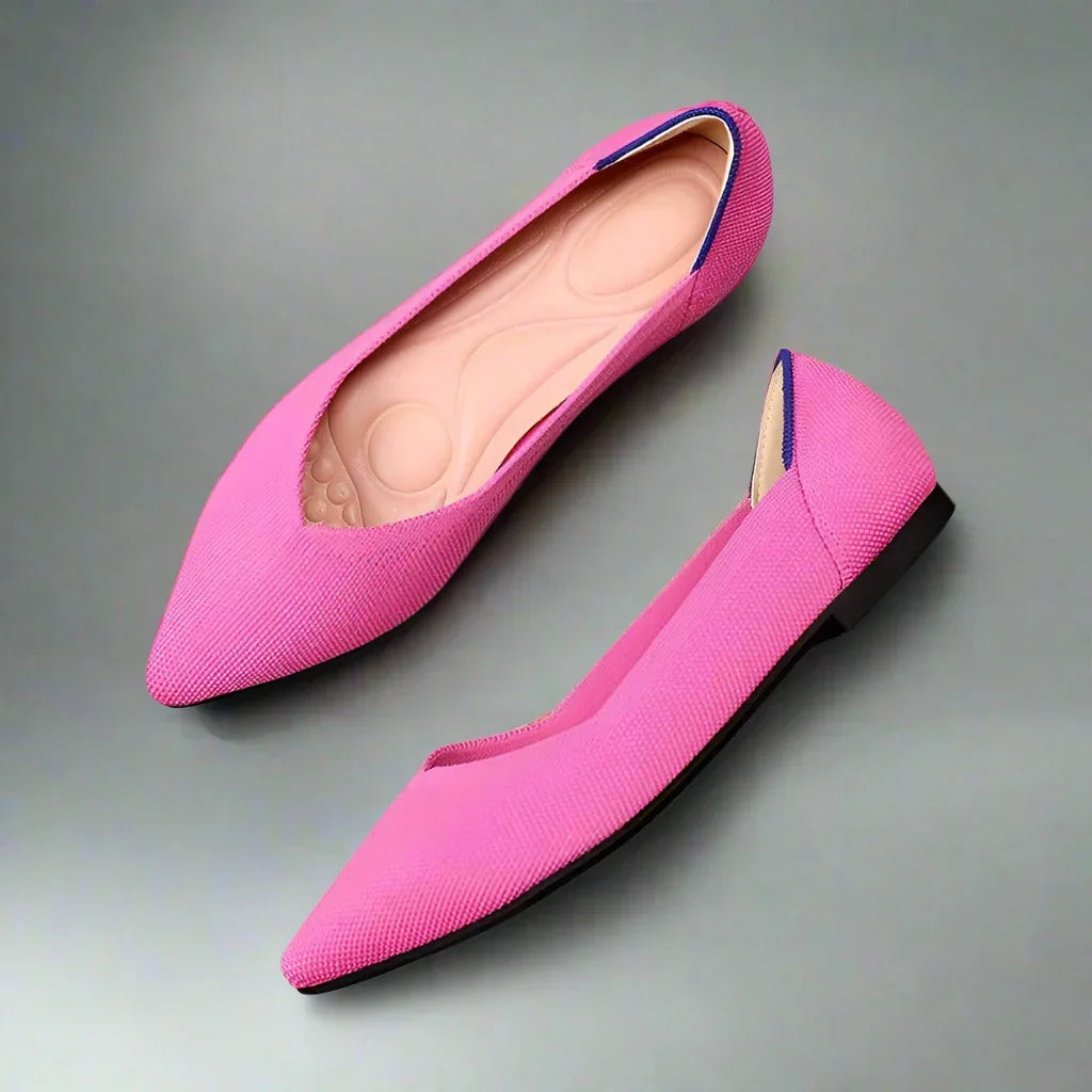 Women's Wide Toe Box Pointed Ballet Flats – Cushioned Insole, Flexible Sole, Slip-On – image 2