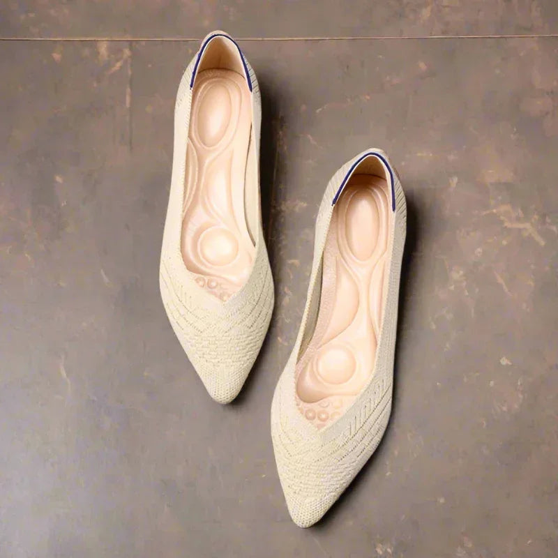 Women's Wide Toe Box Pointed Ballet Flats – Cushioned Insole, Flexible Sole, Slip-On