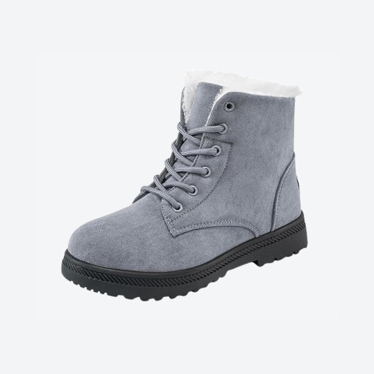 Polar Chic Fur Lined Lace-Up Ankle Boots – Suede-Look Winter Boots, Grip Sole – image 2