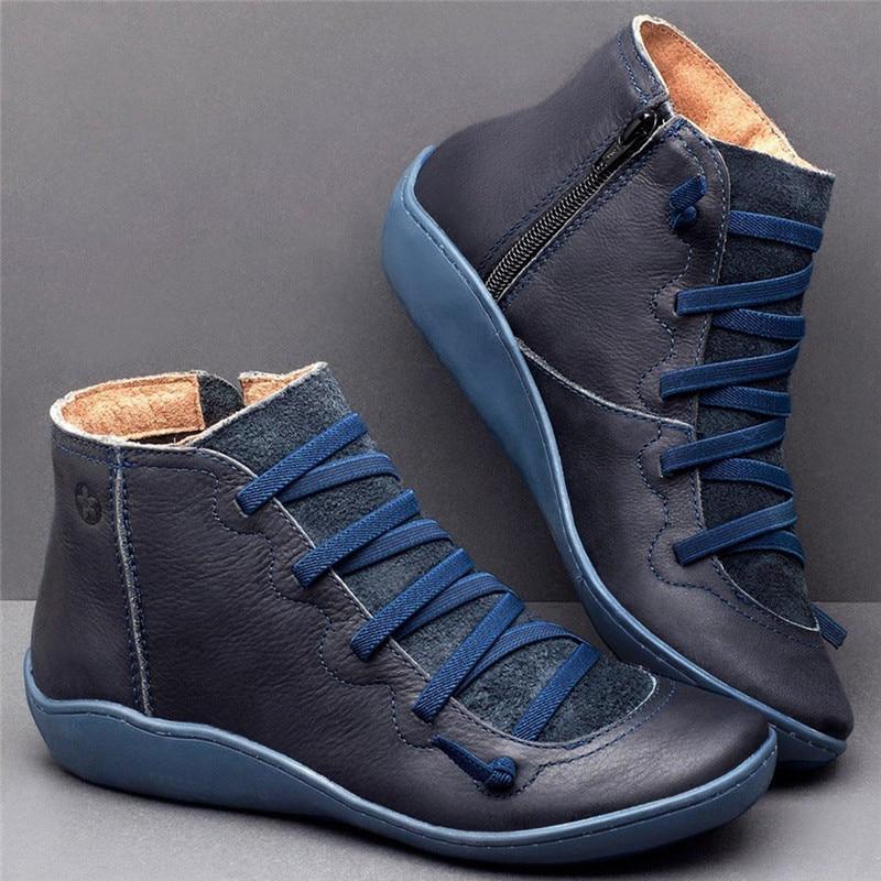 Round Toe Ankle Boots – Side Zip, Wide Toe Box, Cushioned Insole, Low Block Heel – image 2